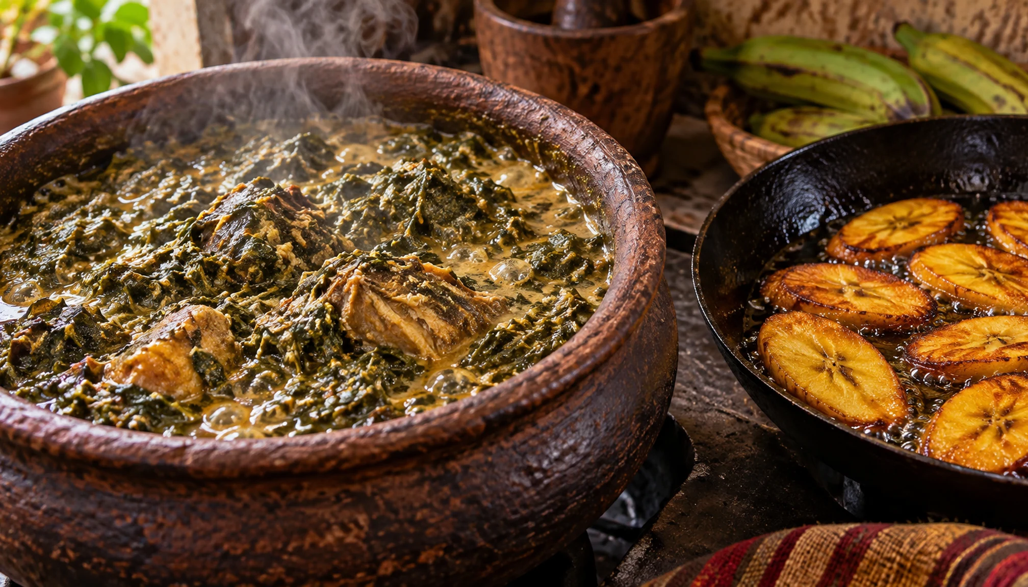 Détail des ingrédients et textures pour plats congo