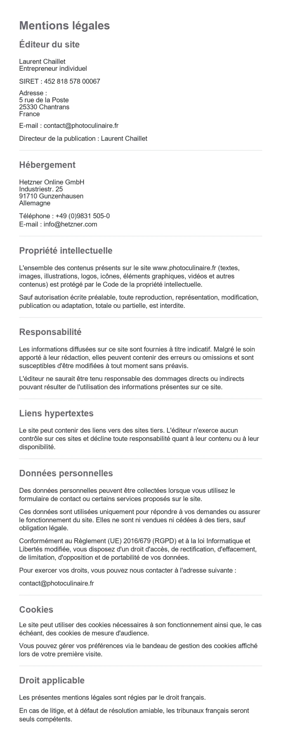 Mentions legales